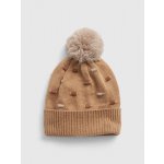 Gap Dětská čepice s bambulí Hnědá – Zboží Mobilmania