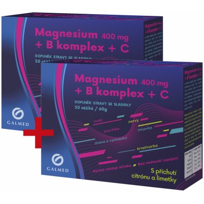 Magnesium 400mg+B-komplex+Vit.C galmed 2x 30 sacku