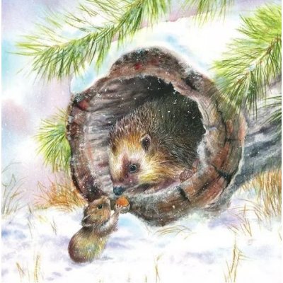 Ubrousek 33x33cm Ježek a myška – HobbyKompas.cz
