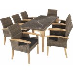 tectake 404862 ratanový stůl foggia s 8 křesly rosarno přírodní – Zboží Dáma
