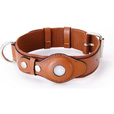 Petify Kožený obojek pro psa Buddy s pouzdrem na AirTag – Zboží Dáma