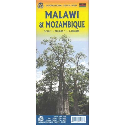 ITMB Publishing mapa Malawi, Mozambique 1:900 t., 1:1,9 mil. ITM – Hledejceny.cz