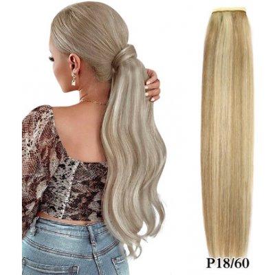 Culík z pravých vlasů na prodlužování vlasů 40cm 18/60 - nejsvětlejší hnědá / platina – Hledejceny.cz