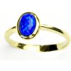 Prsteny Čištín žluté zlato prstýnek ze zlata syntetický tmavě modrý opál T 1354
