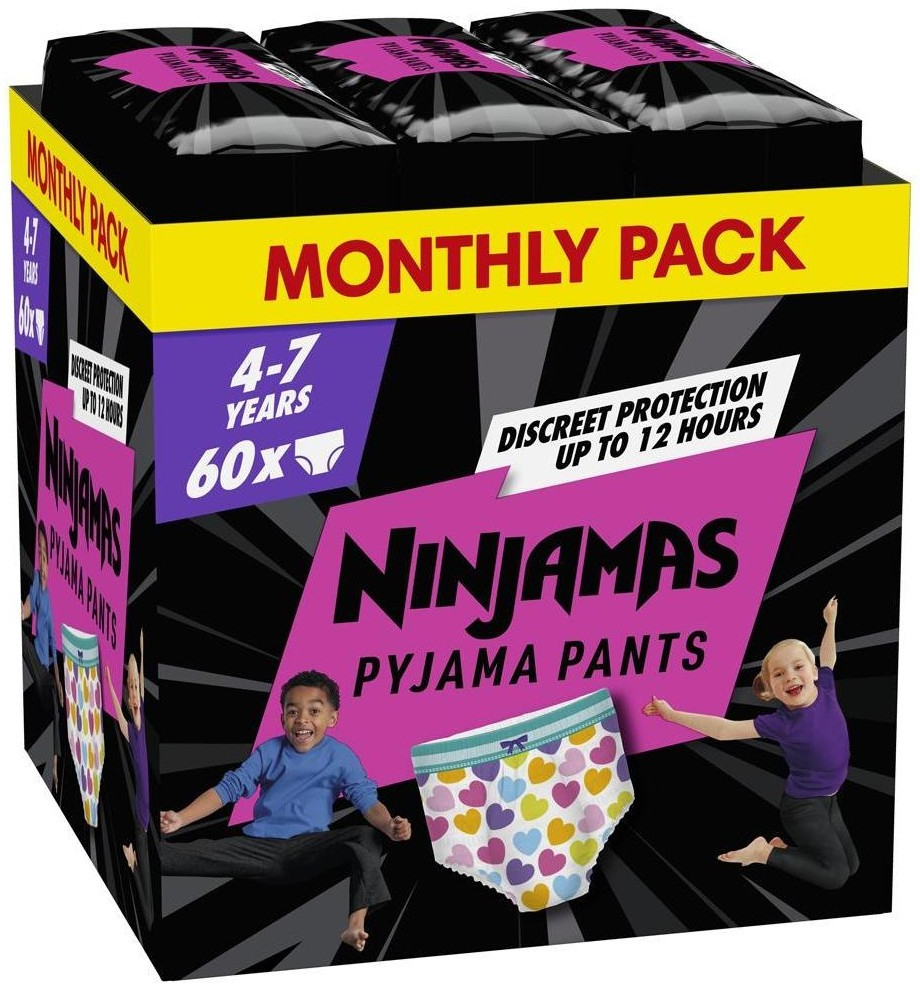 NINJAMAS Pyjama Pants pro dívky 4-7 let 60 ks