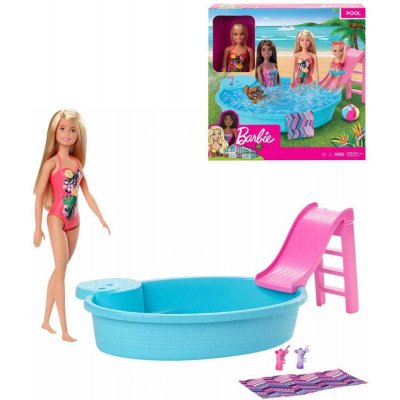 Barbie set s bazénem a doplňky v krabici – Zboží Mobilmania