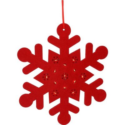H&L Sněhová vločka LED Hangdeco 35 cm filc červená – Hledejceny.cz