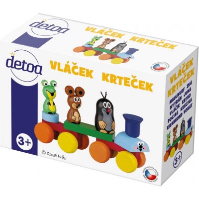 Detoa dřevěný vláček Krtek a mašinka – Zboží Dáma