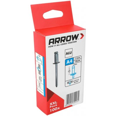 Arrow Trhací nýt RA hliník, pr. 4 x 12 mm, 100 ks – Zbozi.Blesk.cz