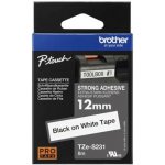 Brother TZE-S231, bílá/černá, 12mm – Zboží Dáma