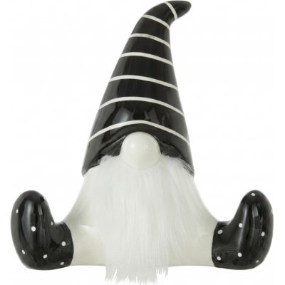 Vánoční skřítek SITTING GNOME 19 cm, černo-bílý – Hledejceny.cz