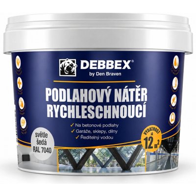 Podlahový nátěr Den Braven RYCHLESCHNOUCÍ, kbelík 4 kg, šedý – Hledejceny.cz