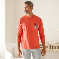 Blancheporte pánské pyžamové triko dl.rukáv oranžové