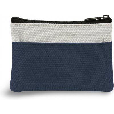 Klíčenka peněženka, 1 zip, šedý pruh, modrá – Zboží Dáma