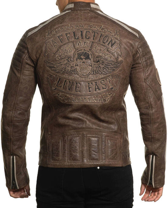 Affliction bunda Black Skull 110OW414-DKBR Dark Brown