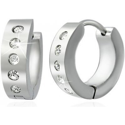 Šperky eshop kruhové z chirurgické oceli čiré broušené kamínky S48.08 – Zboží Mobilmania