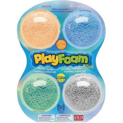PlayFoam® 4pack-B Modelína/Plastelína kuličková 4 barvy na kartě 18x27x4cm – Sleviste.cz