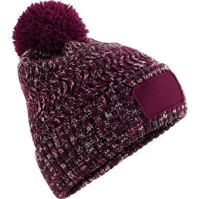 Beechfield Čepice s bambulí B 331 Ramble Patch pletená burgundy tw Vínová twist – Hledejceny.cz