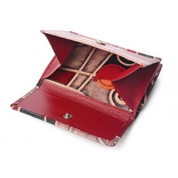 Dámská kožená peněženka Nivasaža N38-SNT-MGR barevná-červená