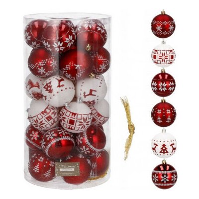 SPRINGOS Vánoční baňky červeno-bílé mix 7cm sada 30ks CA0150-XG – Hledejceny.cz