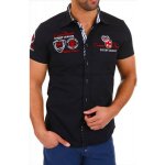 Carisma pánská košile krátký rukáv slim fit 9002 černá – Zboží Dáma