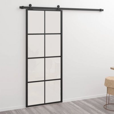 zahrada-XL Posuvné hliník a ESG sklo 102,5 x 205 cm černé – Hledejceny.cz