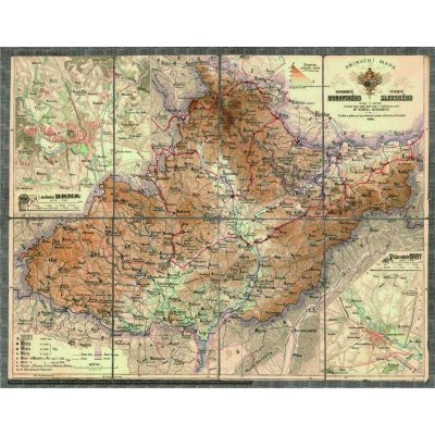 ZES Morava a Slezsko - nástěnná historická mapa 90 x 70 cm Varianta: bez rámu v tubusu, Provedení: laminovaná mapa v lištách – Zboží Mobilmania