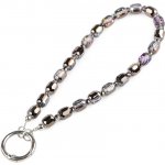 Přívěsek na mobil ze skleněných korálků šedá nejsvětlější 1ks – Zboží Živě