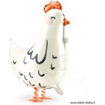 PartyDeco Balonek fóliový Slepice chodící 60 cm – Zboží Dáma