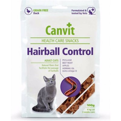 Canvit Health Care Snacks Adult Cat Hairball Duck 100 g – Hledejceny.cz