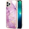 Pouzdro a kryt na mobilní telefon Apple PROTEMIO 64126 IMD MARBLE Ochranný kryt Apple iPhone 15 Pro PURPLE