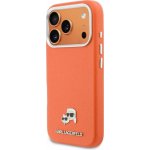 Karl Lagerfeld PU Karl and Choupette Heads Pins MagSafe Zadní Kryt pro iPhone 17 Pro Orange – Zboží Živě