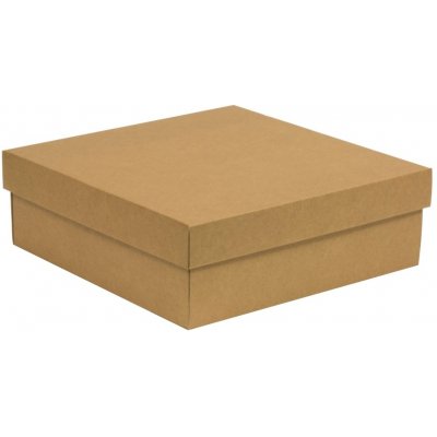 Dárková krabice s víkem 300x300x100/40 mm, hnědá - kraftová – Zboží Mobilmania