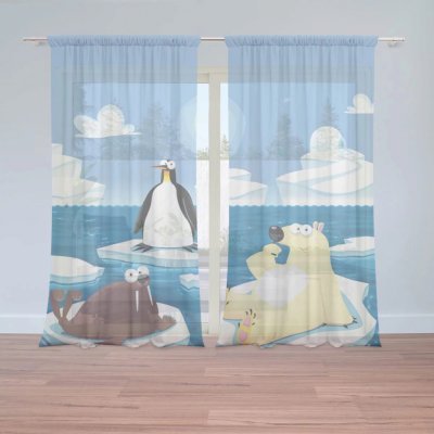Záclony Lední zvířátka: 2 ks - 150x250 cm - Sablio – Hledejceny.cz