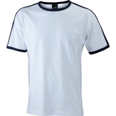 James+Nicholson tričko Flag-T s kontrastními lemy 165 g/m bílá černá JN017