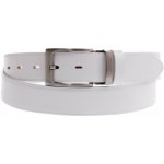 Špongr pánský kožený společenský opasek 35010 bílý – Zboží Mobilmania