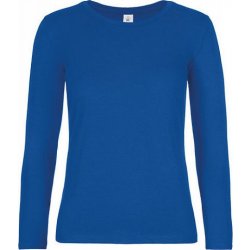 B&C bavlněné bezešvé triko s dlouhým rukávem 190 g m modrá královská