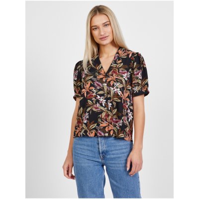 Only černá halenka s květovaným vzorem – Zboží Mobilmania