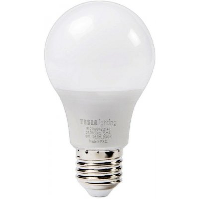 Tesla žárovka LED klasik E27, 9W, teplá bílá – Zboží Mobilmania