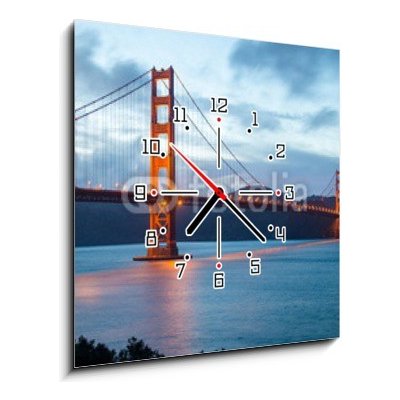 Obraz s hodinami 1D - 50 x 50 cm - Famous Golden Gate Bridge in San Francisco Slavný most Golden Gate v San Franciscu