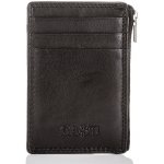 CASH Kožené pouzdro na karty s kapsou na zip 5618 černá – Zboží Živě