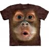 Pánské Tričko Pánské batikované triko The Mountain Dítě Orangutan hnědé