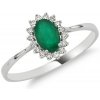 Prsteny Lillian Vassago Zlatý prsten se smaragdem a brilianty LLV11 SMR5647 02 EMR