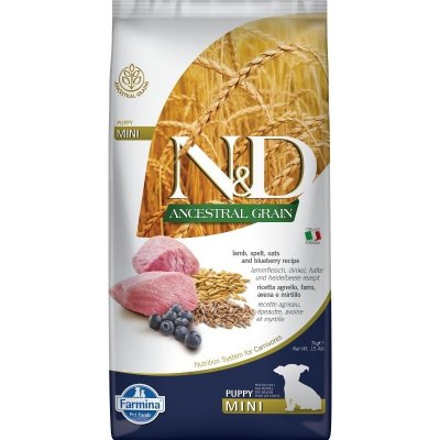 N&D Ancestral Grain Dog Puppy Mini Lamb & Blueberry 7 kg – Hledejceny.cz