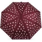 Dámský skládací vystřelovací deštník kapky bordó sv. – Sleviste.cz