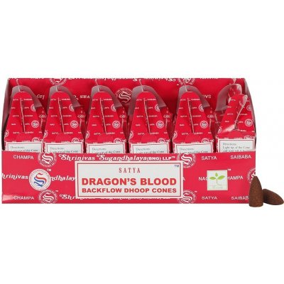 Shrinivas Satya Vonné kužely tekoucí dým Dragon's Blood 24 ks – Zboží Dáma