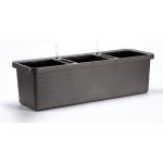 PLASTIA Truhlík BERBERIS TRIO 117x39x35 cm samozavlažovací Antracit – Zboží Dáma