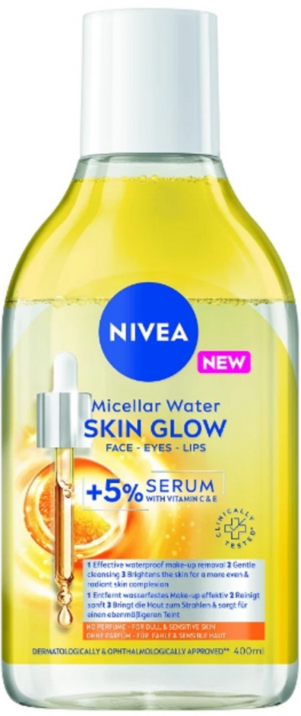 Nivea micelární voda skin glow 400 ml