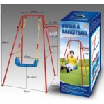 KIK KX7936 kovová houpačka s baketbalovým košem 2v1 modrá – Zboží Dáma
