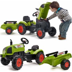 FALK Šlapací traktor 2041C Claas Arion s vlečkou a otevírací kapotou